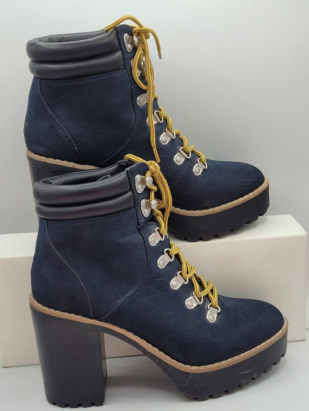 H&M Lug Sole 3.75" Platform Hiking Boots Size 38 US Size 7.5 / 8